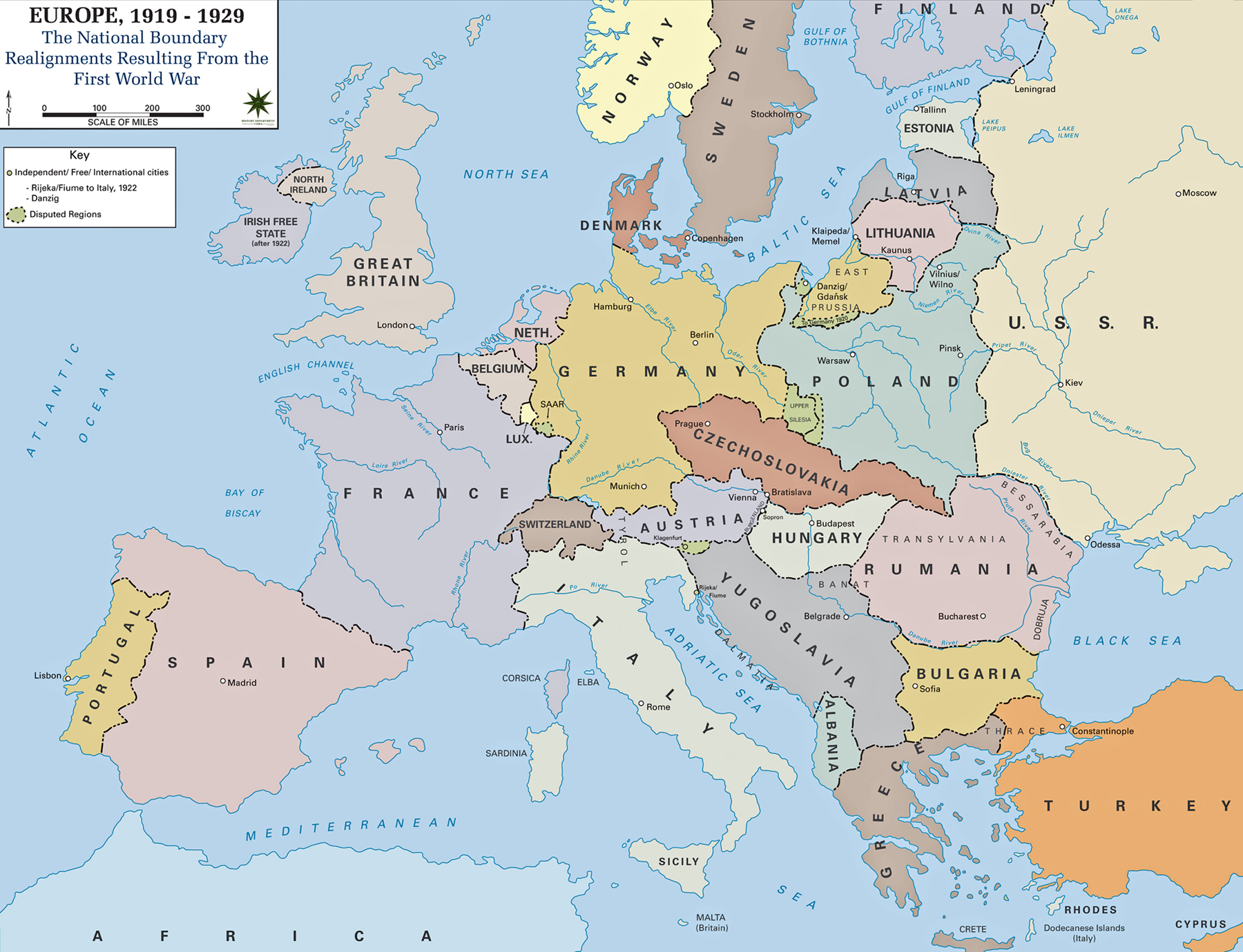 labeled map of europe during ww1 Map Of Europe In 1919 labeled map of europe during ww1