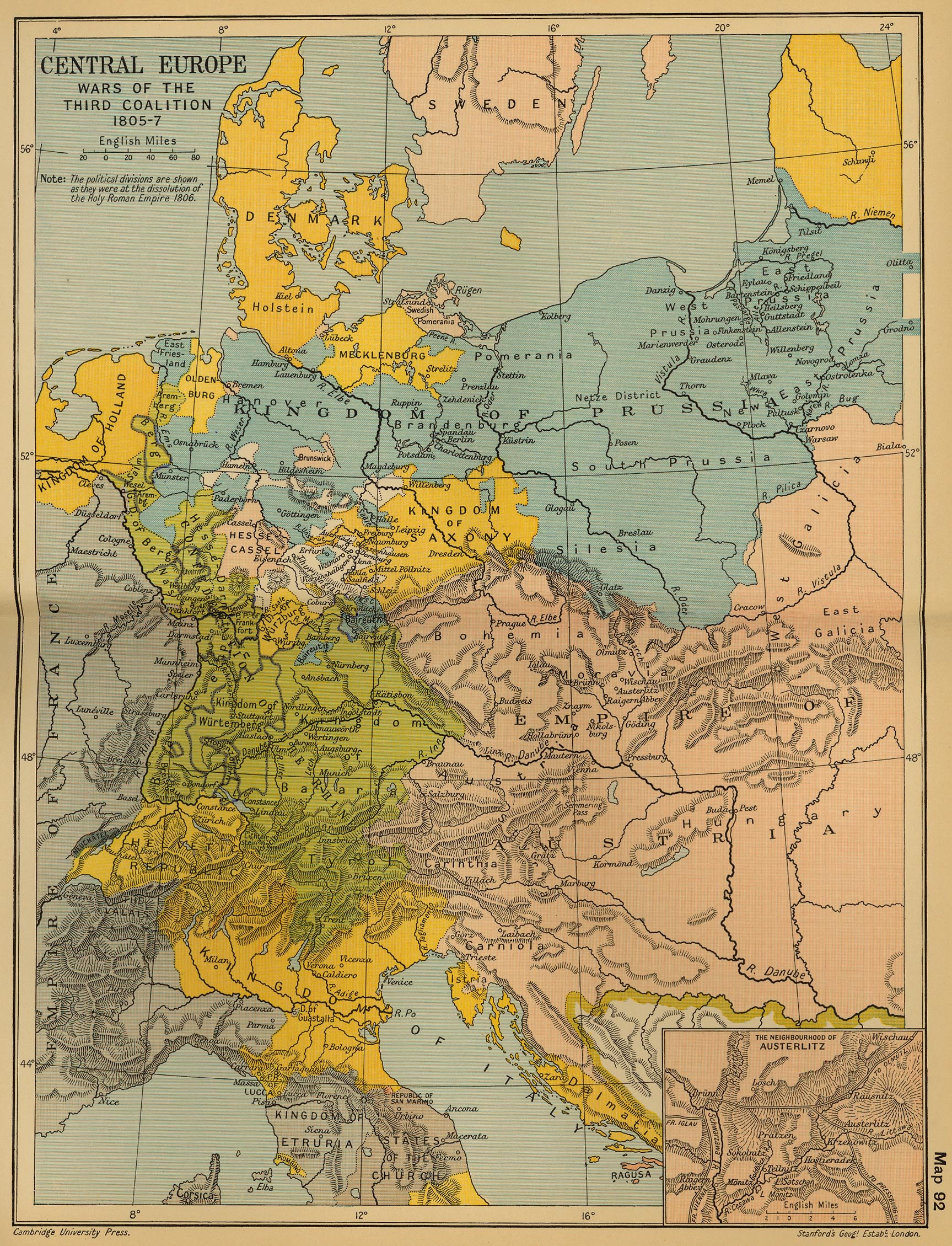 Map of Central Europe 1805-1807