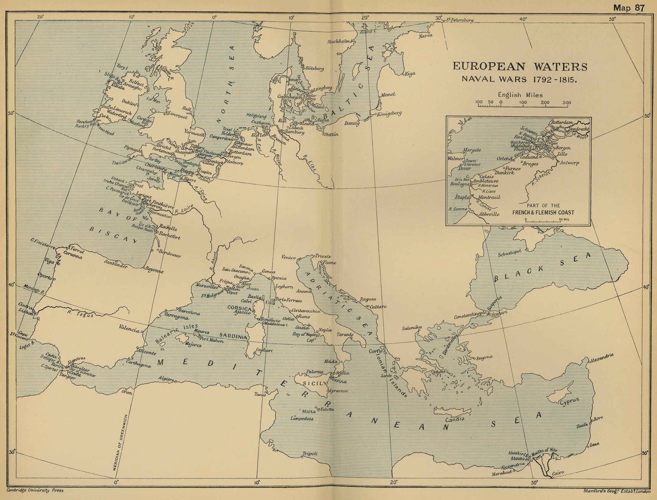 Map of the European Waters 1792-1815