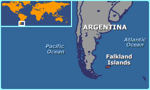 Map Location of the Falkland Islands - BBC Map