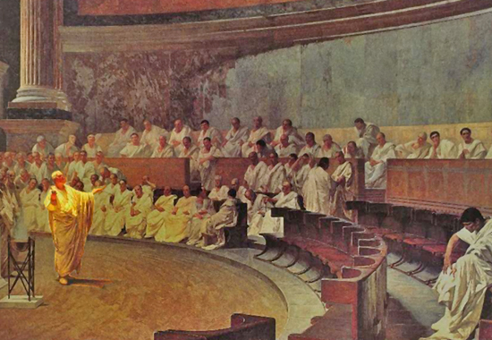 CICERO BREAKS IT DOWN TO THE SENATE IN ROME