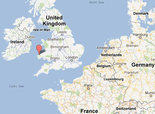 Map Location Fishguard, Pembrokeshire, Wales, UK