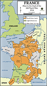 Map of France 1314