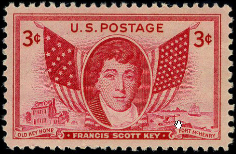 3 cent stamp honoring Francis Scott Key, issued August 9, 1948