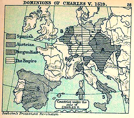 Map of the Dominions of Charles V, 1519