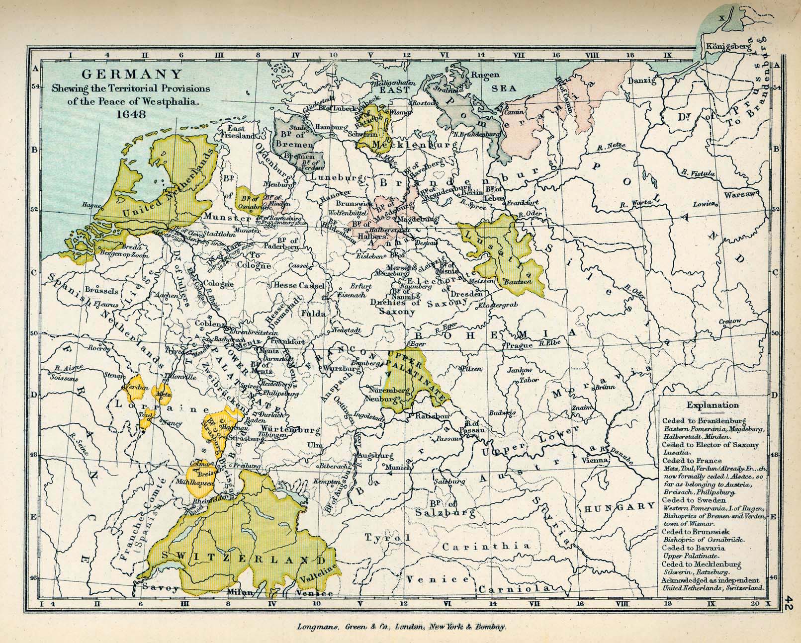 Map of Germany 1648 - Territorial Provisions of the Peace of Westphalia