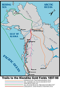 map of the Klondike Gold Rush