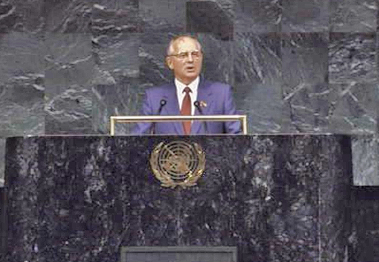 MIKHAIL GORBACHEV BEFORE THE UNITED NATIONS - 1988