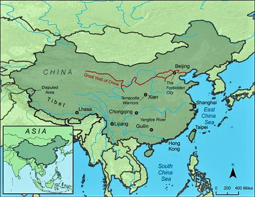 Historical Map of the Great Wall of China