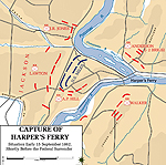 Map of the Battle of Harpers Ferry - September 15, 1862