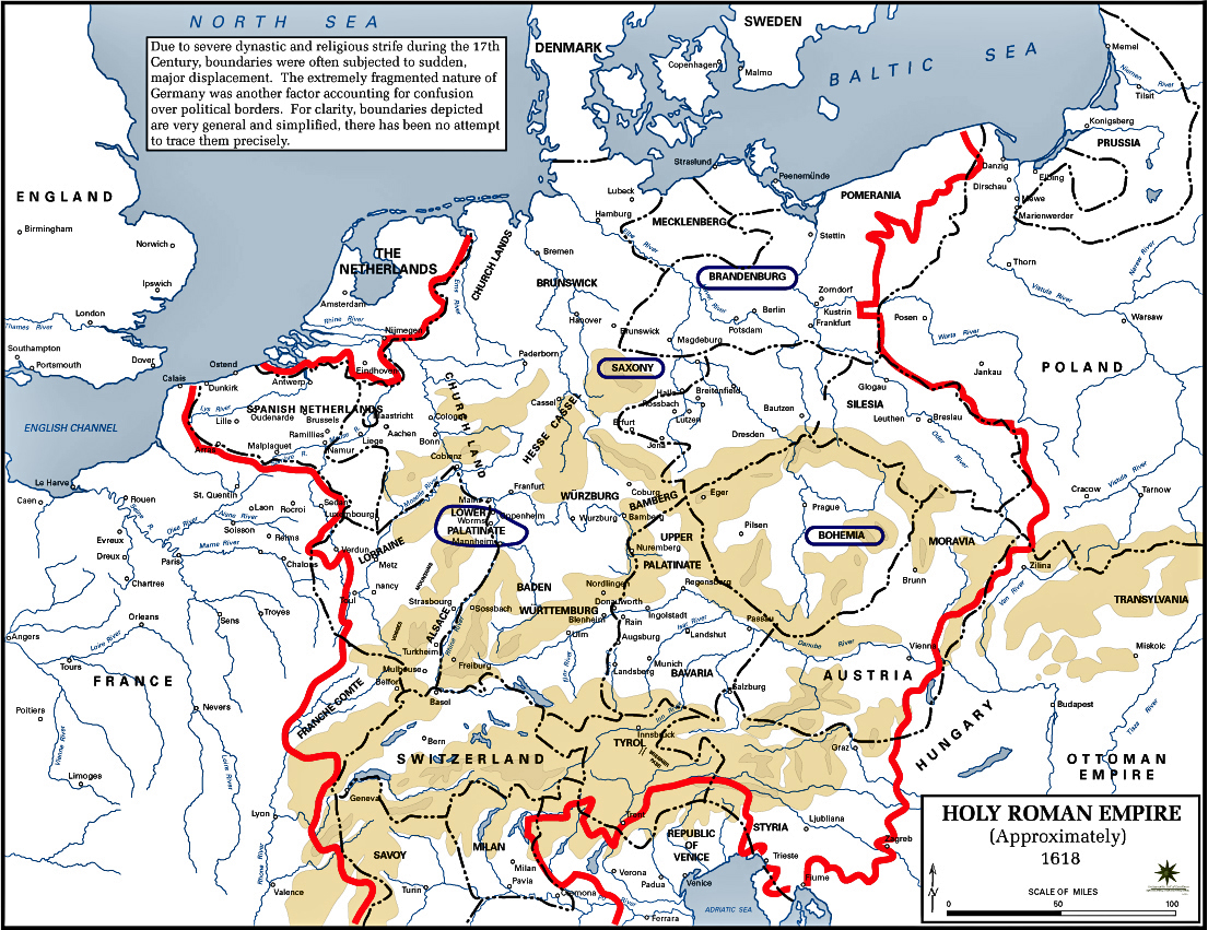 Map Of The Holy Roman Empire 1618