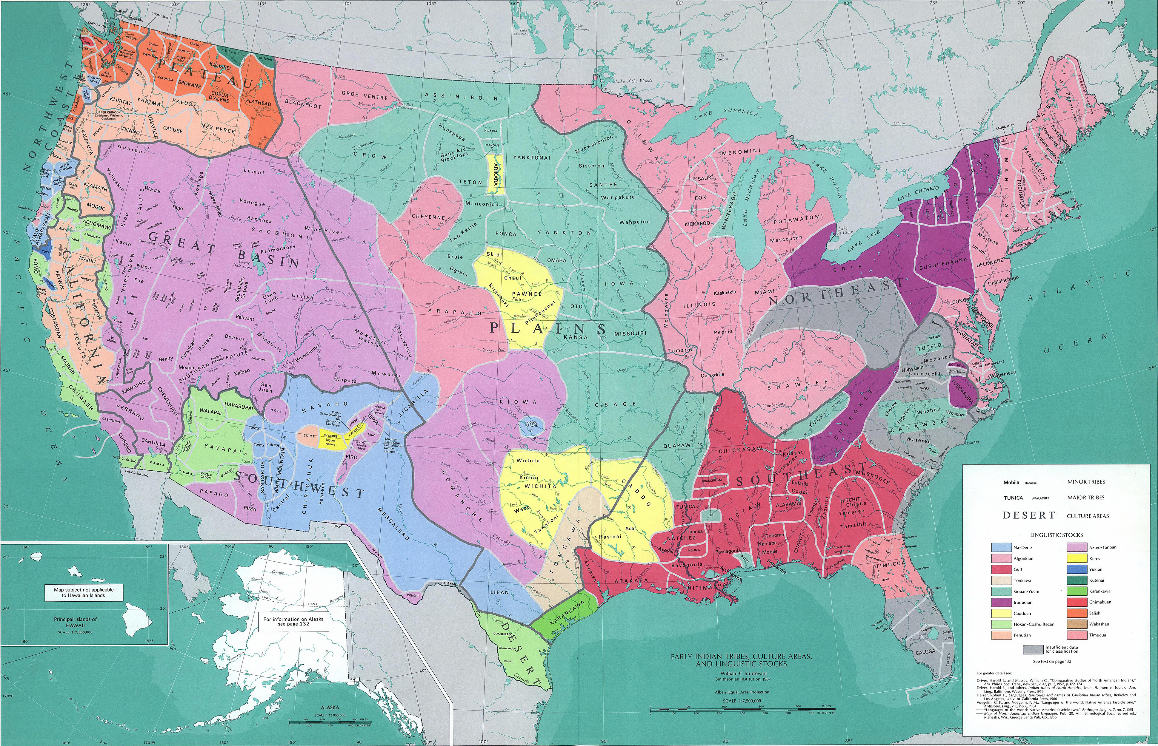 Map of the United States - Early Native American Tribes