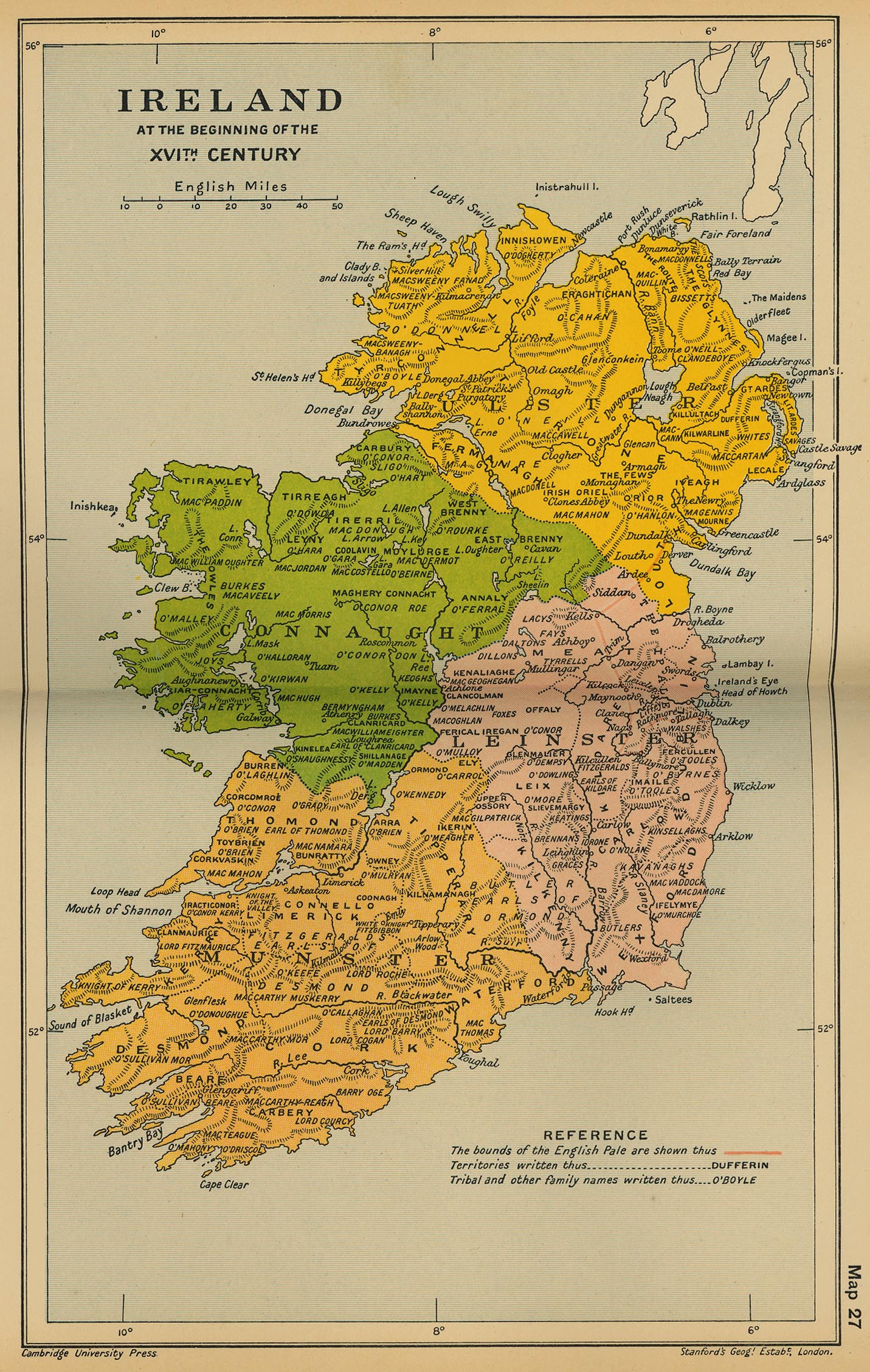 Map of Ireland 16th Century