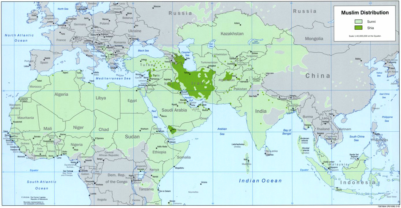 Map Of Islamic Countires 2002