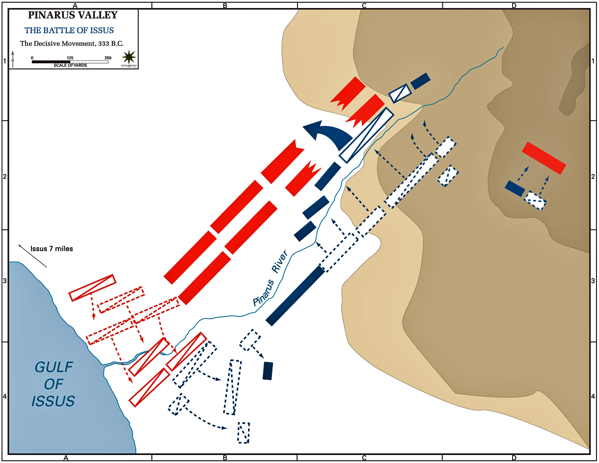 Map of the Battle of Issus, 333 BC - Decisive Action