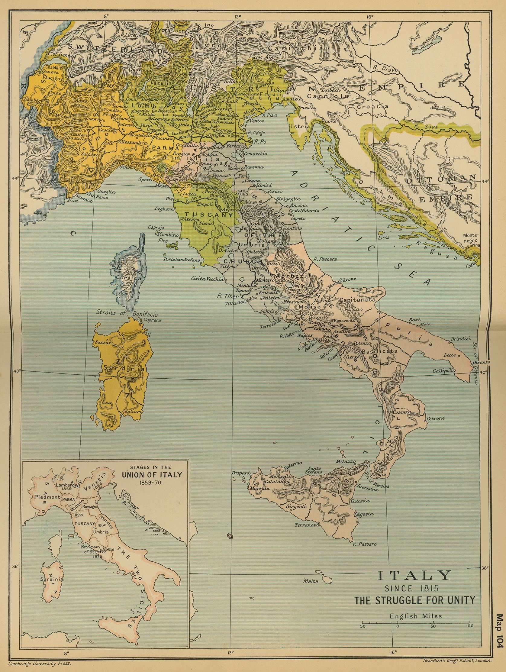 Map of Italy since 1815