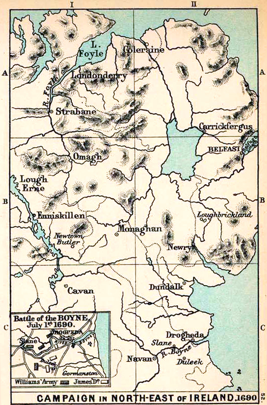 Map of the North-East of Ireland 1690