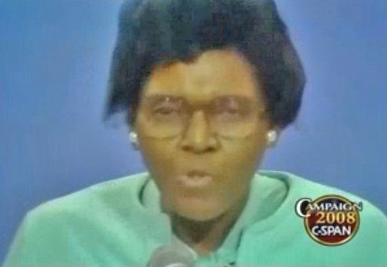 BARBARA JORDAN SPEAKING AT THE DNC IN NEW YORK - JULY 12, 1976