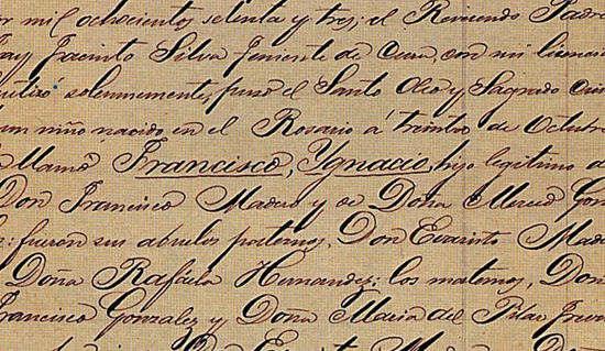 Francisco Madero Birth Certificate