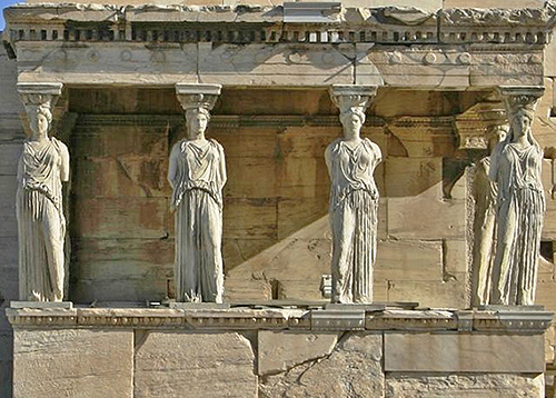 Porch of the Maidens, South Side of the Erechtheum, Acropolis, Athens