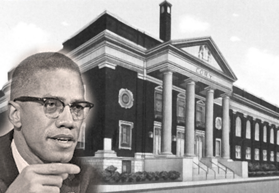 MALCOLM X AND THE CORY METHODIST CHURCH, CLEVELAND, OHIO - 1964
