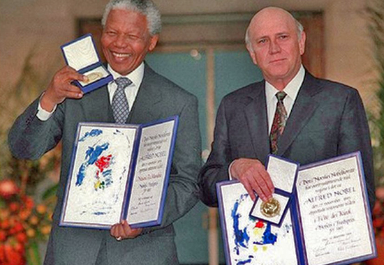 NOBEL PRIZE 1993 FOR NELSON MANDELA & FREDERIK WILLEM DE KLERK