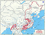 Map of World War II: China 1944. Operation ICHIGO, April - December 1944. Situation December 31, 1944.