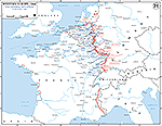 Map of World War II: Western Europe, The General Situation on December 15, 1944.