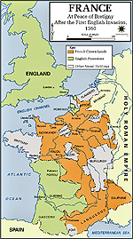 Map of France 1360