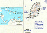 History Map of Grenada 1983. Operation URGENT FURY, October 23, 1983.