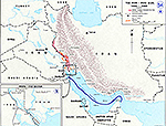 History Map of the Iran - Iraq War, 1980-1988.