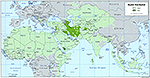 History Map of Muslim Distribution: Islamic Countries 2002. Europe, Asia, Africa, Sunni and Shia sect regions.