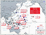 Map of World War II: The Far East and the Pacific. Operations of the Japanese First Air Fleet December 7, 1941 - March 12, 1942.