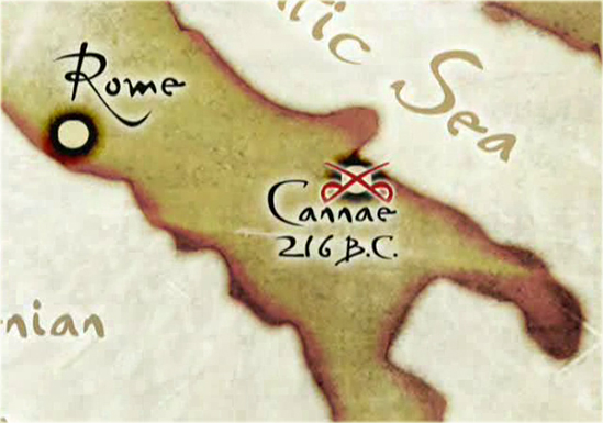 Map Location Cannae 216 BC