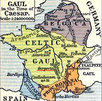 Gergovia, Gaul -  Map Location