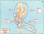 Map of World War II: The Philippine Islands, Luzon. Japanese Fourteenth Area Army, Dispositions Prior to January 9, 1945.