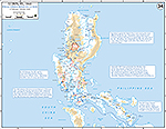 Map of World War II: The Philippine Islands, Luzon. Final Operations on Luzon February 3 - July 20, 1945.
