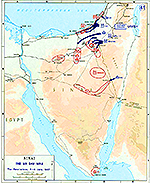 History Map of the Sinai Peninsula: Israel's War of Independence, The Six Day War, Penetrations, June 5-6, 1967.