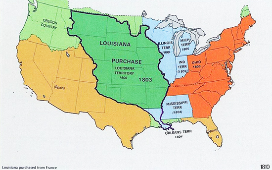 Map of U.S. Expansion in 1810