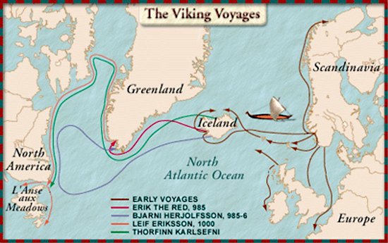 Map of the Viking Voyages