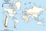 Location of Chile on the map of the world