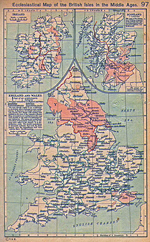 Ecclesiastical Map of the British Isles in the Middle Ages