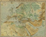 Physical Map of Europe, Western Asia and Northern Africa