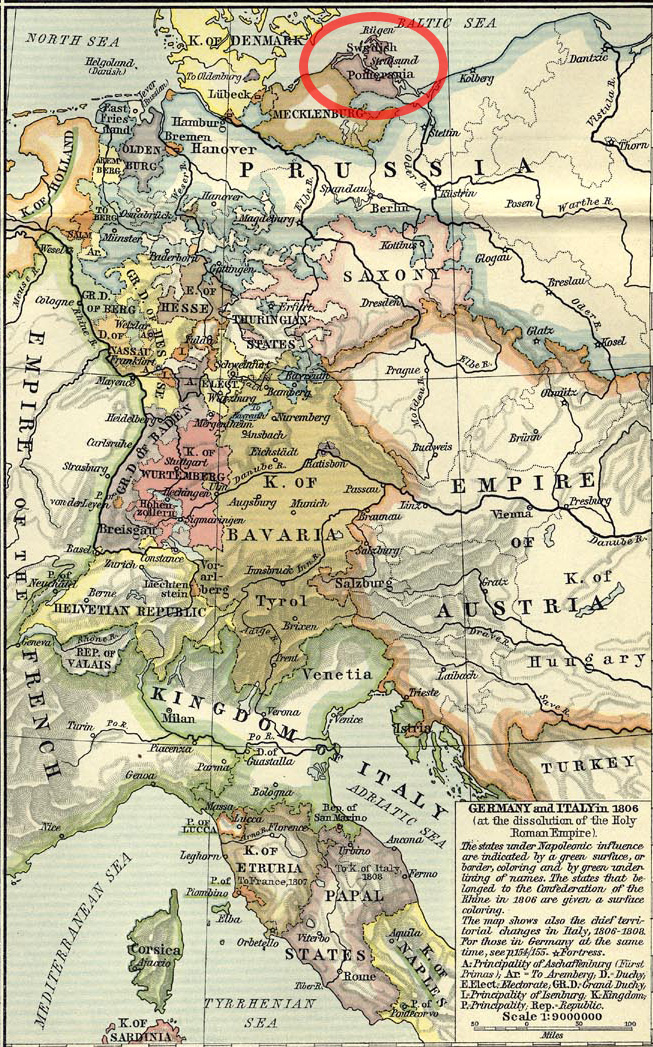 Map of Pomerania in 1806