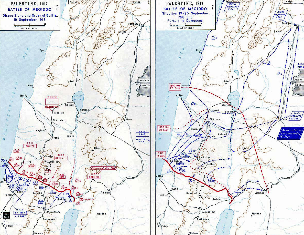 Map of the Battle of Megiddo - Sep 19-21, 1918