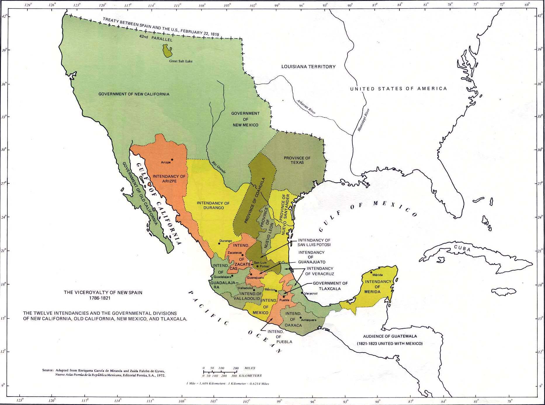 Mexico - The Viceroyalty of New Spain, 1786-1821