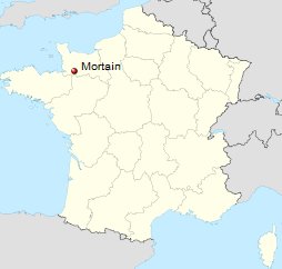 MAP LOCATION OF MORTAIN, FRANCE