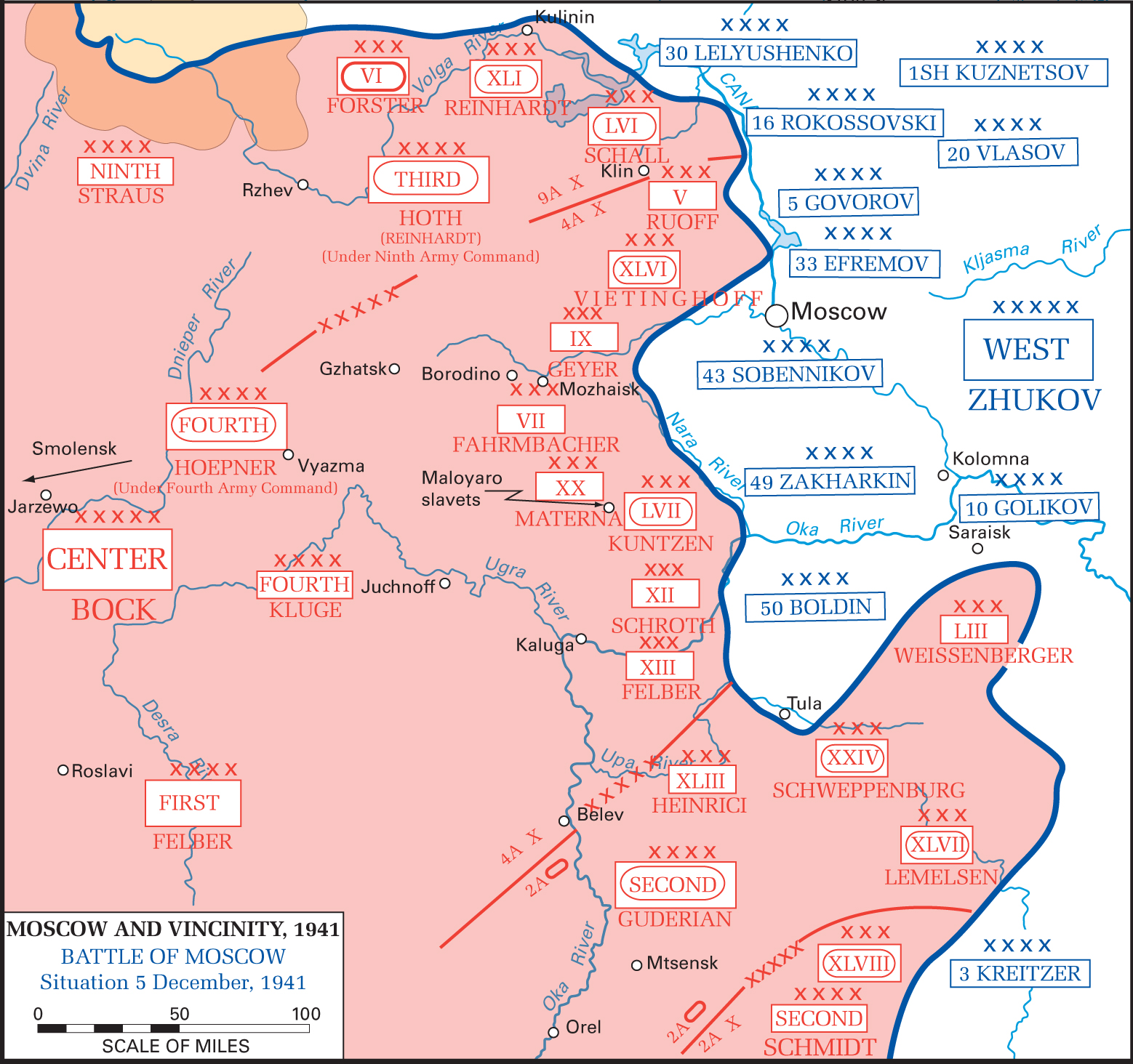 WWII - Moscow and Vicinity 1941: Battle of Moscow - Situation December 5, 1941