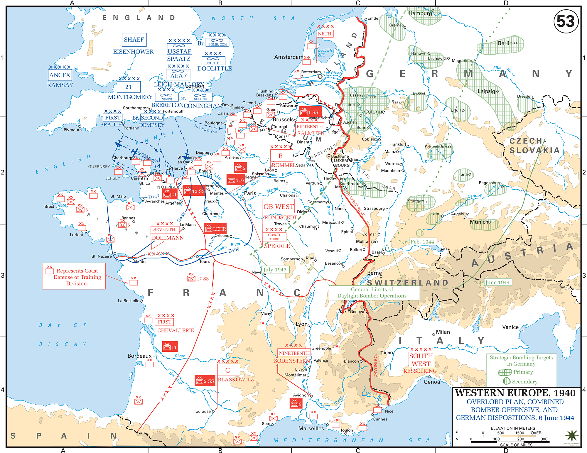 Map of WWII: Operation Overlord - 1944