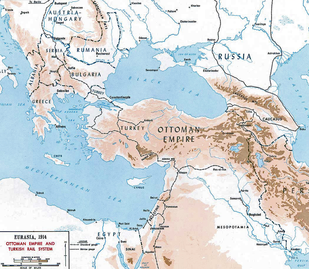 Map of the Ottoman Empire 1914